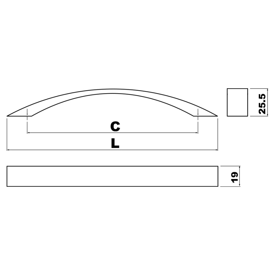Ручка-скоба, CALABRIA, 160мм, металл, инокс