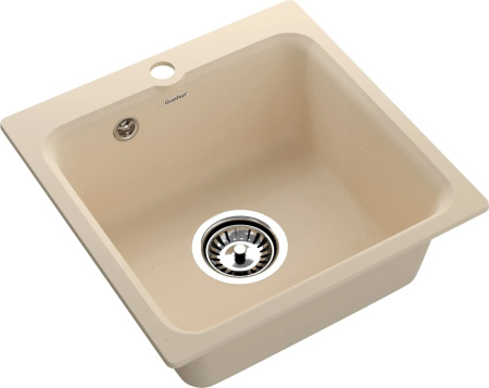 Мойка GranFest SMART 430, 430х430 мм, бежевый (без сифона) 