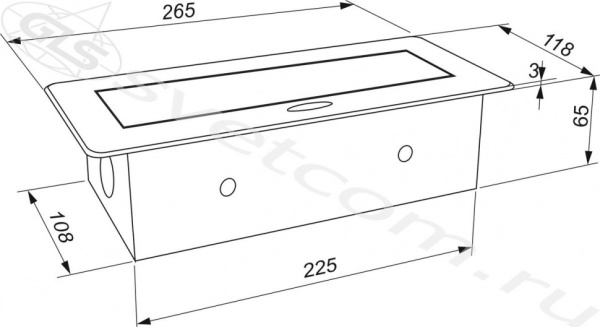 Горизонтальная, 3хEURO, полуавтомат, серый, усов. заземл., 265х118х65мм, металл/пластик, GLS