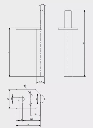 Опора нерегулируемая, d=50мм, h=180мм, сталь/пластик, брашированное золото, GTV