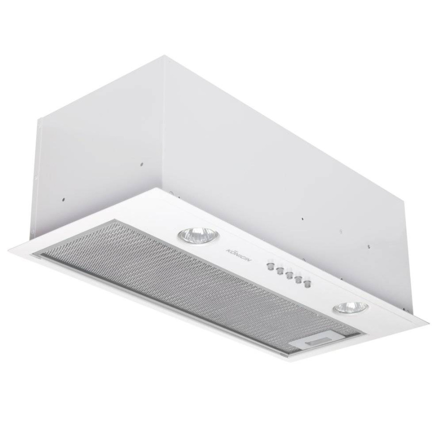 Вытяжка полновстраиваемая Skybox Glass, 60см, б/угольного фильтра, белый/белое стекло, Konigin