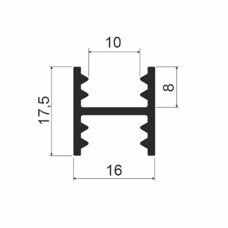 Профиль разделительный, L=6000мм, черный A26