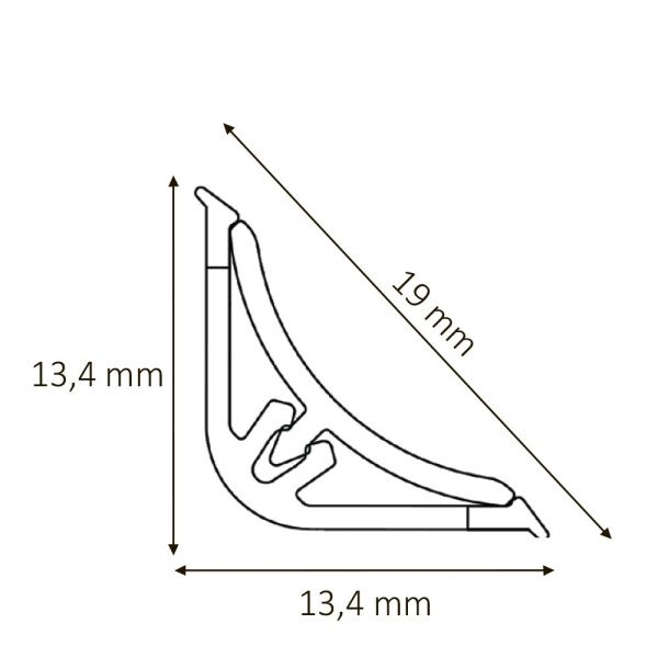 Плинтус LB-15, алюминий сатин, L=3000мм, 14,4х14,4мм