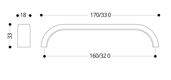 Ручка-скоба, Union Knopf, 160мм, металл, чернёное железо