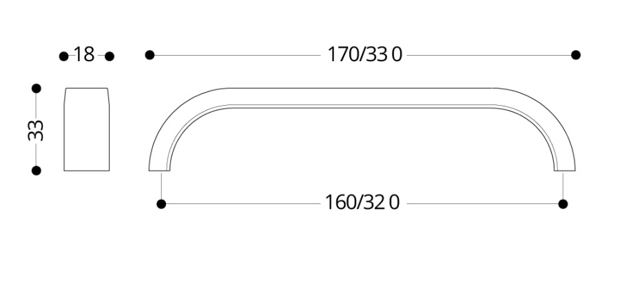 Ручка-скоба, Union Knopf, 160мм, металл, чернёное железо