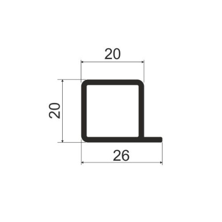 Профиль для каркасной системы KS2 под ДСП/стекло, L=5000мм, латунь, Modus