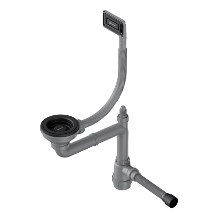 Арматура для одночашевых моек WK-1-UN-GB, универс. прямоуг. перелив, графит