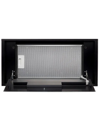 Вытяжка полновстраиваемая Incanto, 60см, б/угольного фильтра, черный матовый/стекло черное, Konigin