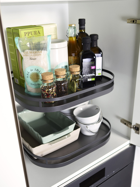 Карусель c 2 полками ТорнМоушн, дно антрацит, антислип, в шкаф на 600мм, антрацит, Kessebohmer