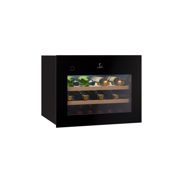 Винный шкаф LWD6028BL PP, 455х590х563 мм, стекло, черный, Lex