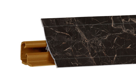 Плинтус LB-23, мрамор марквина черный глянец, 3000мм, Россия