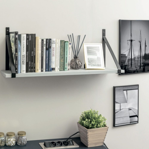 Полкодержатель GINO, 300х220мм, 60кг на пару, черный матовый, GTV