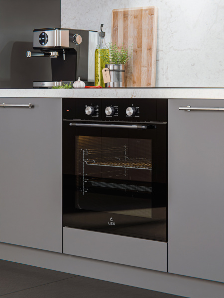 Духовой шкаф EDP 670 BL MAX, 60 см, стекло/нерж. сталь, черный, Lex