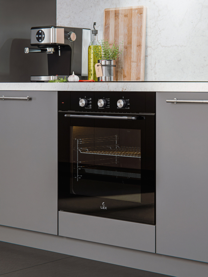 Духовой шкаф EDP 670 BL MAX, 60 см, стекло/нерж. сталь, черный, Lex