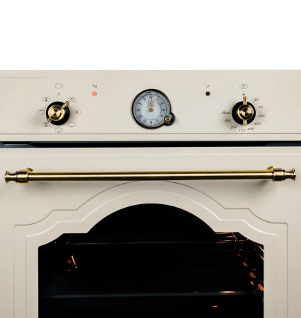 Духовой шкаф EDM 078 C IV LIGHT, 60см, эмаль, белый антик/бронза, Lex