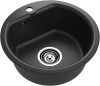 Мойка ЭкоМ М-435, d=435мм, мрамор, черный (без сифона)