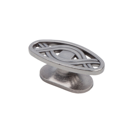 Ручка-кнопка, RK-084 BAZ, 55х25х21мм, металл, чернёный старинный цинк