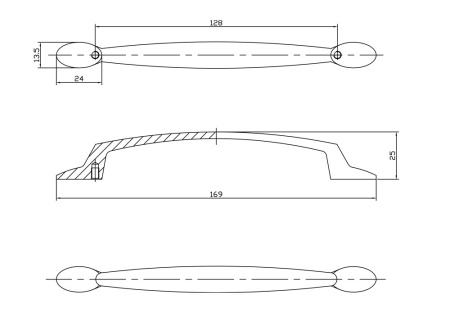 Ручка-скоба, 815, 128мм, металл, браш черный никель