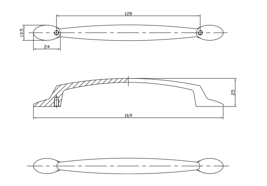 Ручка-скоба, 815, 128мм, металл, браш черный никель