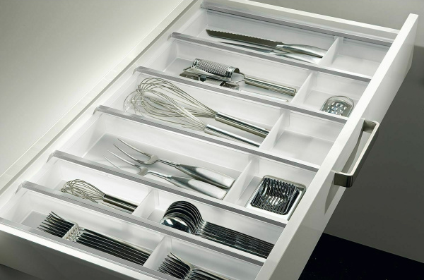 Лоток для столовых приборов, 495х473х55мм, в шкаф 600мм, белый, Blum