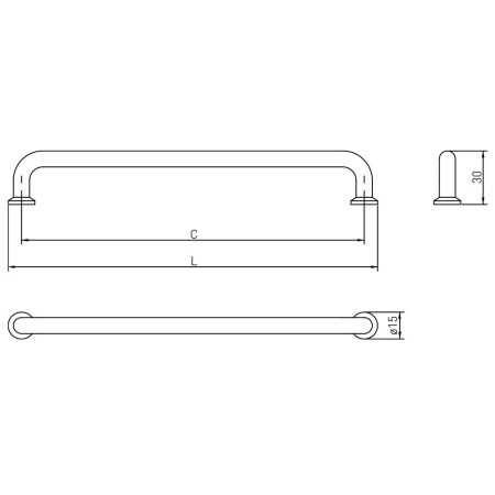 Ручка-скоба, NORD, 192мм, металл, черный матовый