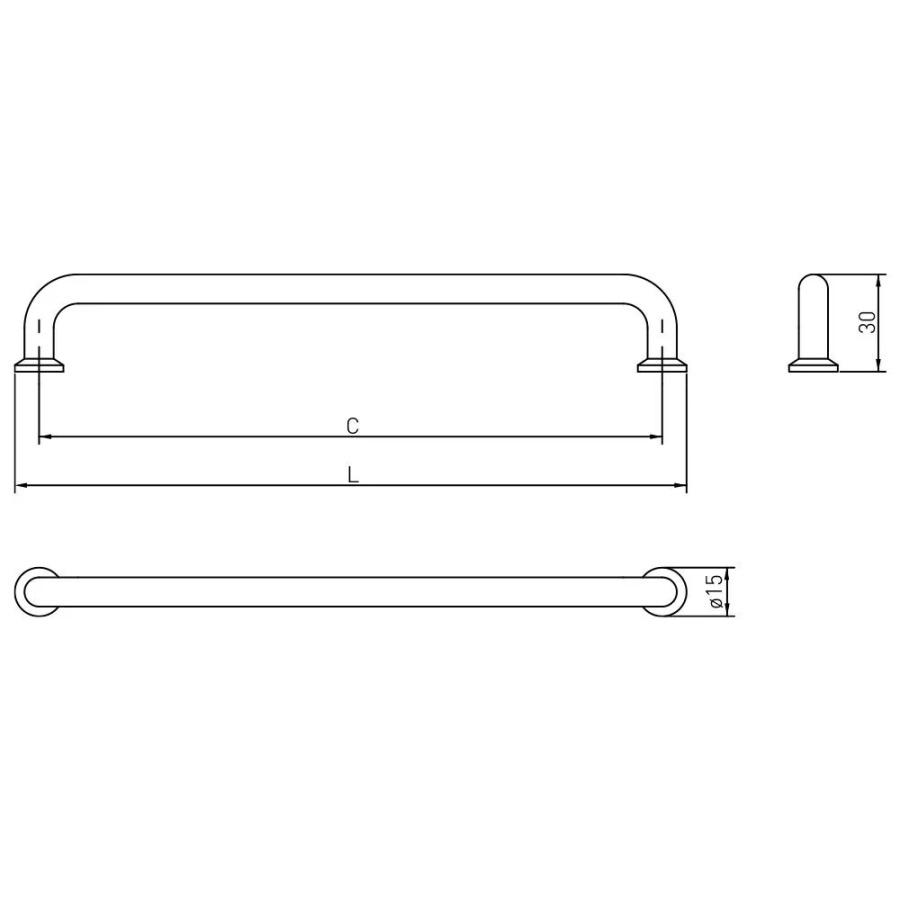 Ручка-скоба, NORD, 192мм, металл, черный матовый