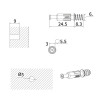 Болт эксцентрика J6-8, L=32,8мм, d=5мм, евровинт, металл/пластик, Jinio