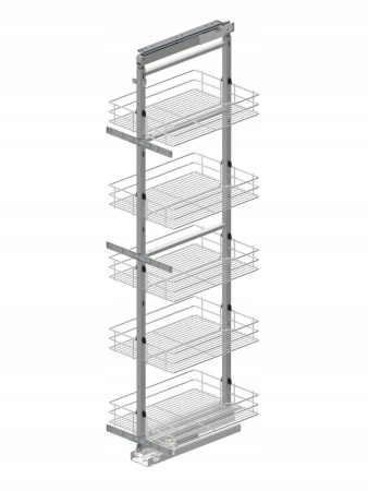 Колонна выкатная Maxima Classic с 5 корз, 300х1700-1900мм с доводчиком, хром, Rejs