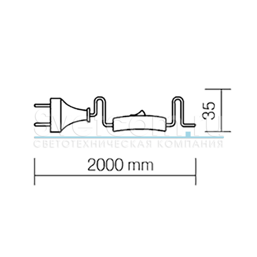 Шнур с вилкой, L=5000мм, ШВВП-ВП 2х0,5мм, белый