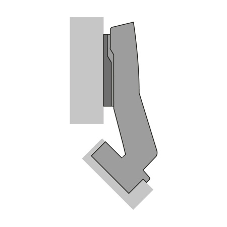 Петля SENSYS 8639i, накладная, +45*/95*, с доводчиком, без планки, 52мм