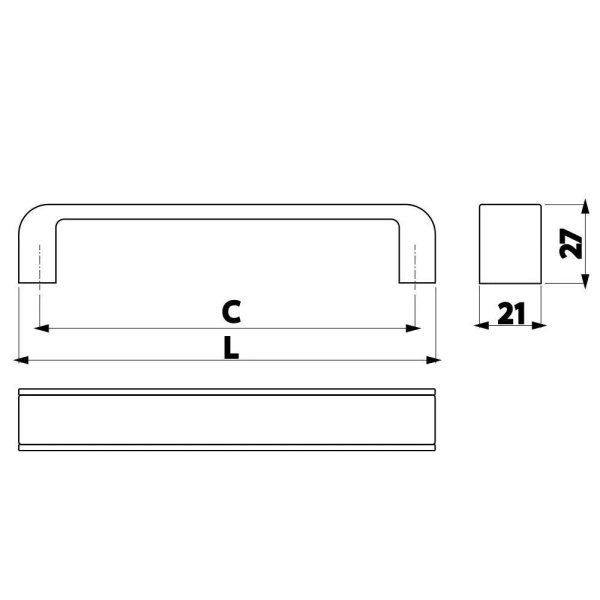 Ручка-скоба, MONA, 192мм, металл, хром/черный