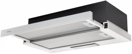 Вытяжка встраиваемая телескопическая Helena White Glass, 60 см, б/уг. фильтра, белый, Konigin