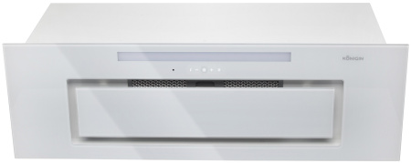 Вытяжка полновстраиваемая Navi Glass, 90см, б/угольного фильтра, белый/белое стекло, ПДУ, Konigin