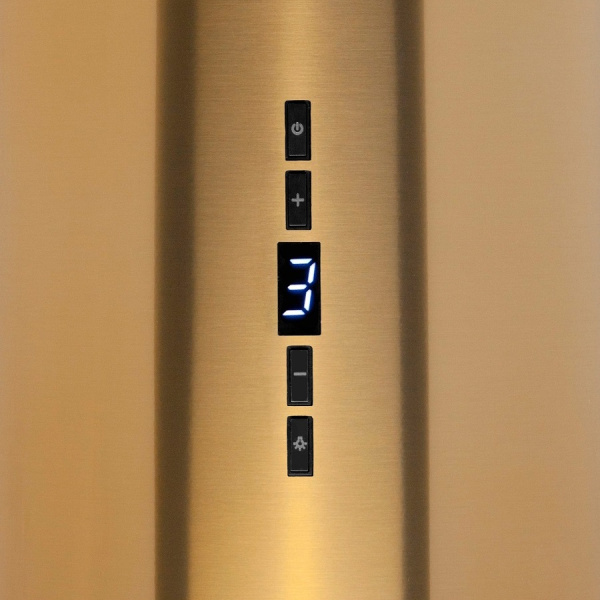 Вытяжка настенная Ester Gold/Black Glass, 31 см, без угольн. фильтра, ПДУ, золот/чер стекло, Konigin