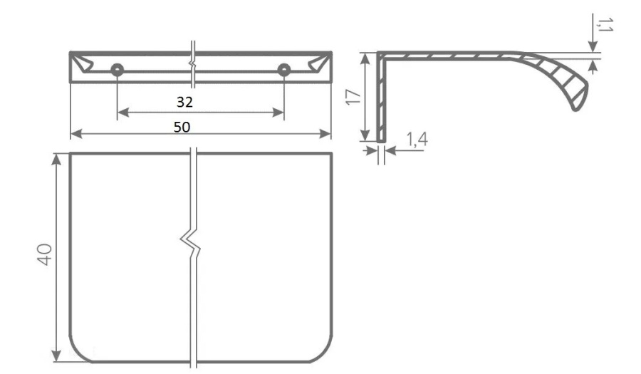 Ручка торцевая, HEXA, 32/50мм, металл, светлое брашированное золото, GTV