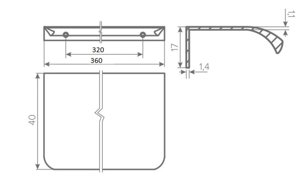Ручка торцевая, HEXA, 320/360мм, металл, кашемир, GTV