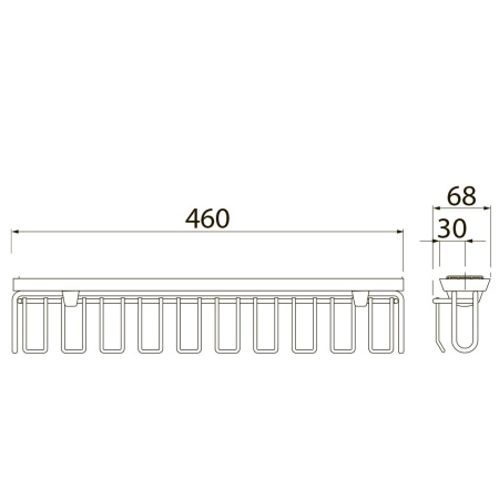 Вешалка для ремней и галстуков SMART, 460х70х75мм, без направляющих, графит