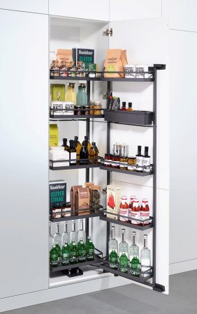 Колонна выкатная Тандем II, 5 корзин+Юбокс, 600х500х1700мм, в базу на 600мм, антрацит, Kessebohmer