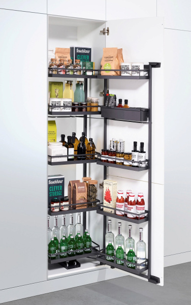 Колонна выкатная Тандем II, 5 корзин+Юбокс, 600х500х1700мм, в базу на 600мм, антрацит, Kessebohmer