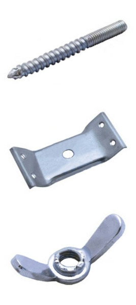 Стяжка для крепления ножки (с барашком), бобышка 002-01, ширина 7см, фосфатированные