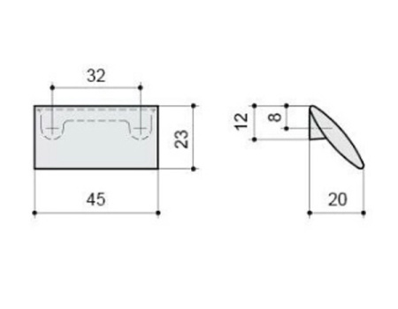 Ручка-скоба, 1016, 32мм, металл, матовый хром
