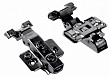 GTV Петля Silento Pro полунакладная, для алюм. рамок, с клипом, с план 0мм, доводчик 2way, БЕЗ евро, чер