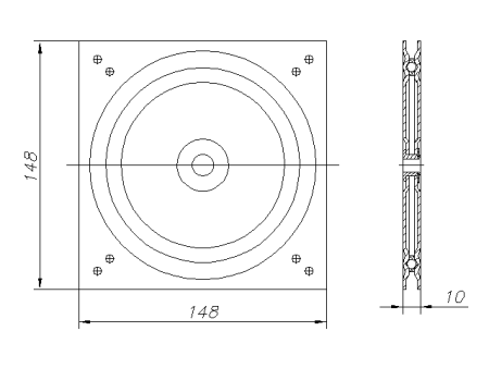 Поворотная подставка под TV, металл 1,5 мм