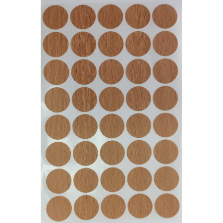 Заглушка самоклейка d=14мм, бук светлый