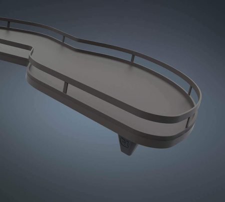 Механизм Леманс 450мм в угловой шкаф, 2 полки, H 600-750мм, левый, антрацит, Kessebohmer