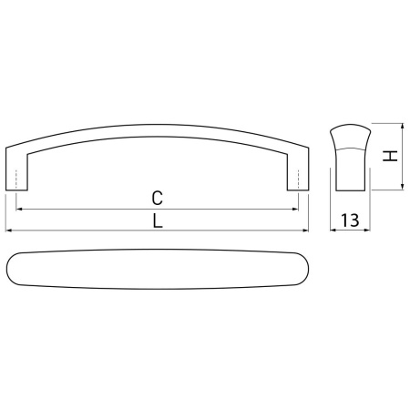 Ручка-скоба, OLBIA, 96мм, металл, старое золото