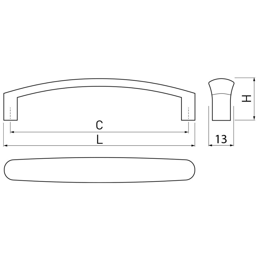 Ручка-скоба, OLBIA, 128мм, металл, старое золото