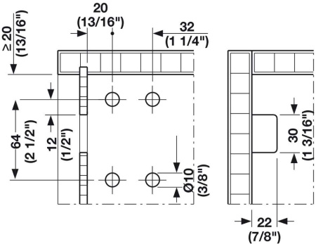 Навес регулируемый Camar, накладной, левый