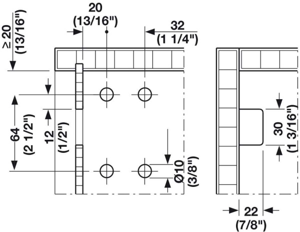 Навес регулируемый Camar, накладной, левый