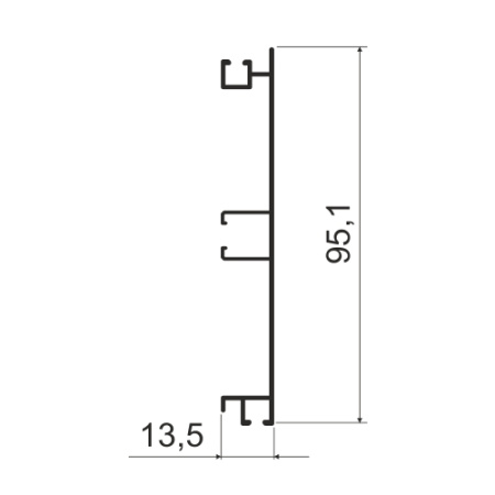 Цоколь алюминиевый, Н=100мм, L=4000мм, А16 белый